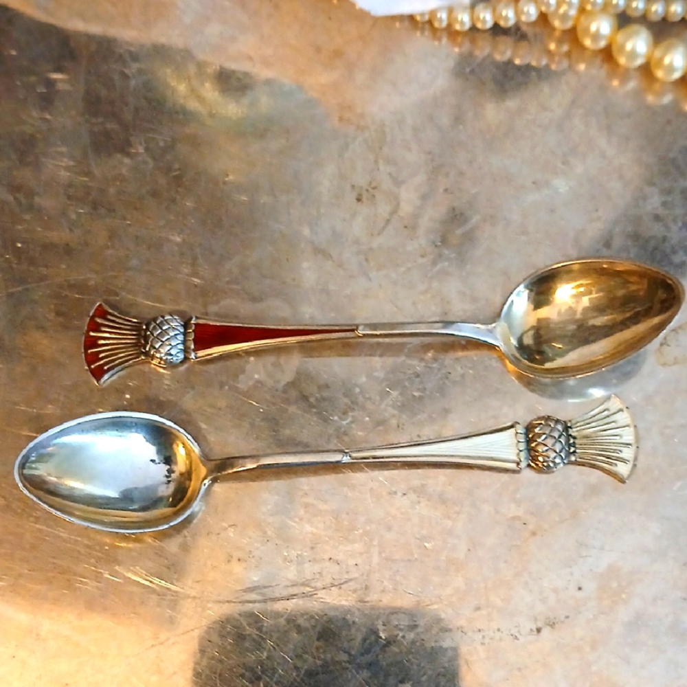 1940s Norway J. TOSTRUP Sterling Spoons, Pair